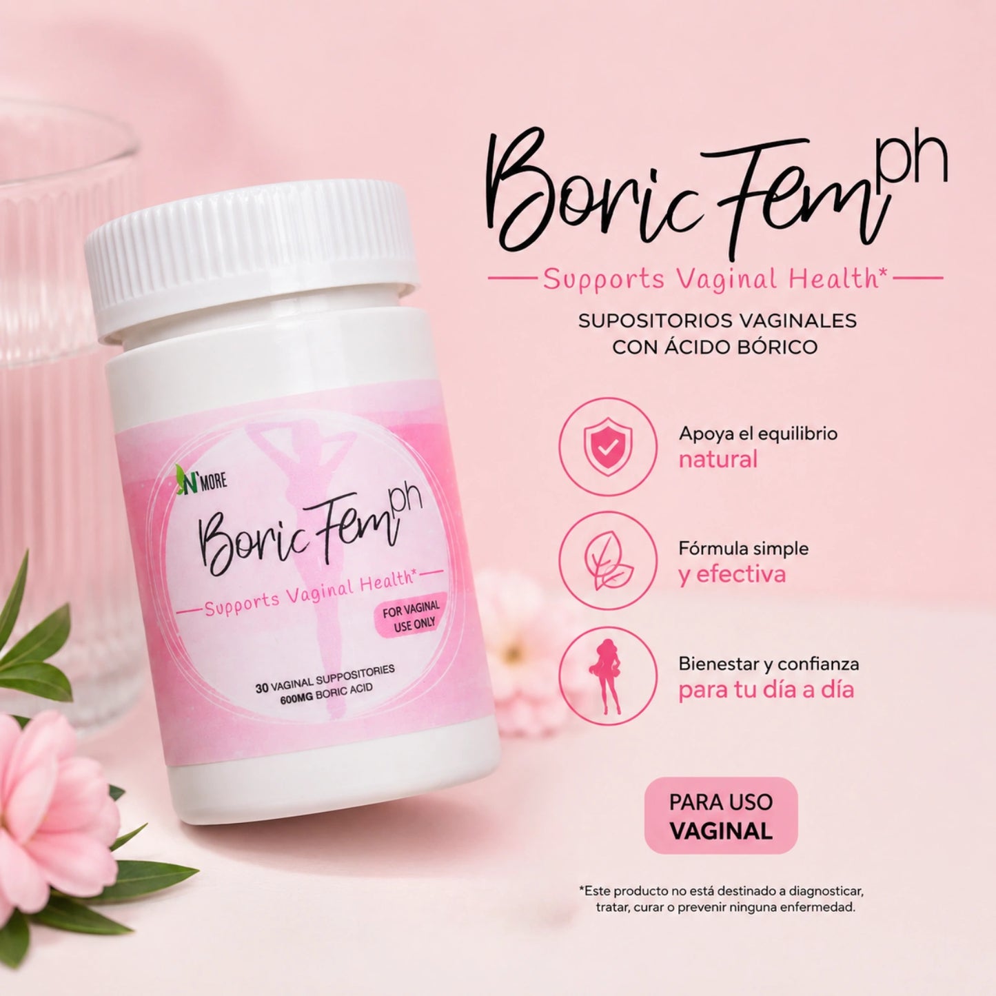 Boric acid vaginal suppository - Boric Fem