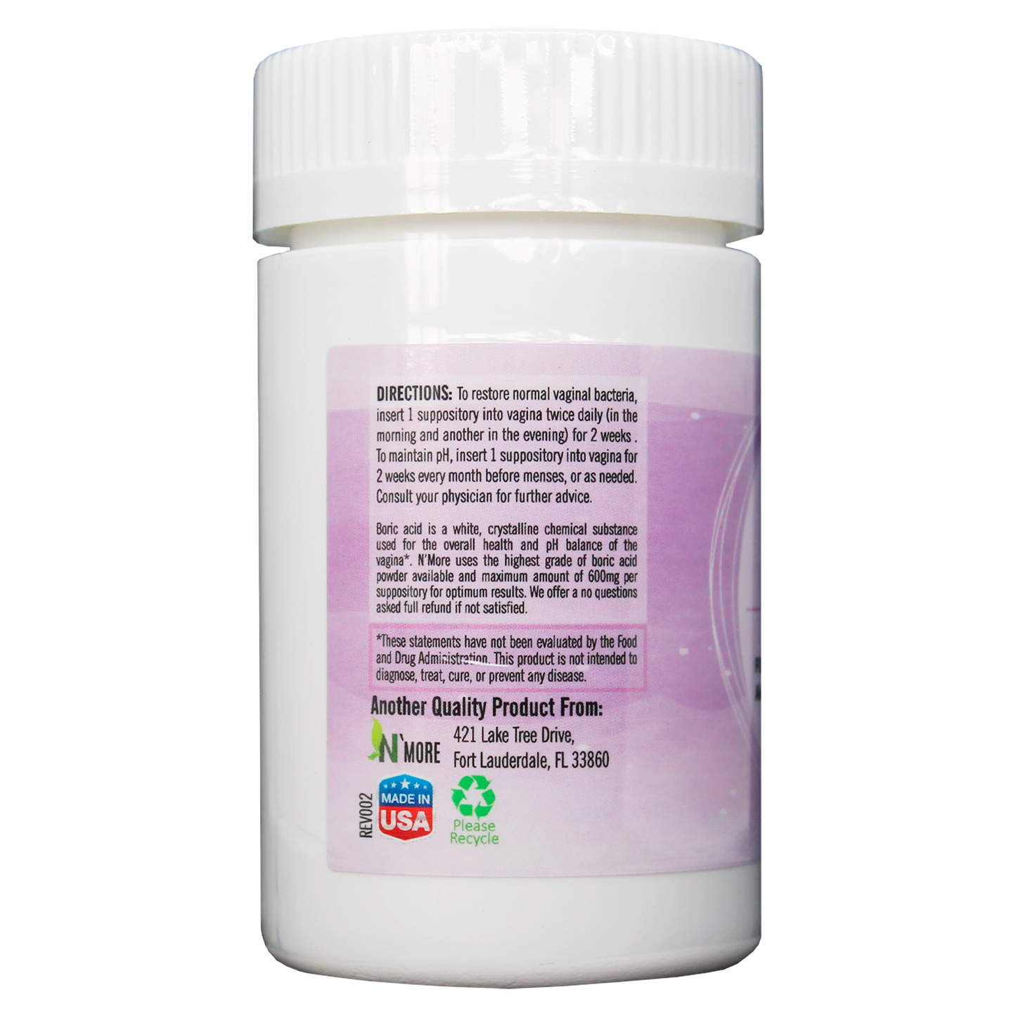 Supositorio vaginal ácido bórico - Boric Fem pH Plus con aplicador